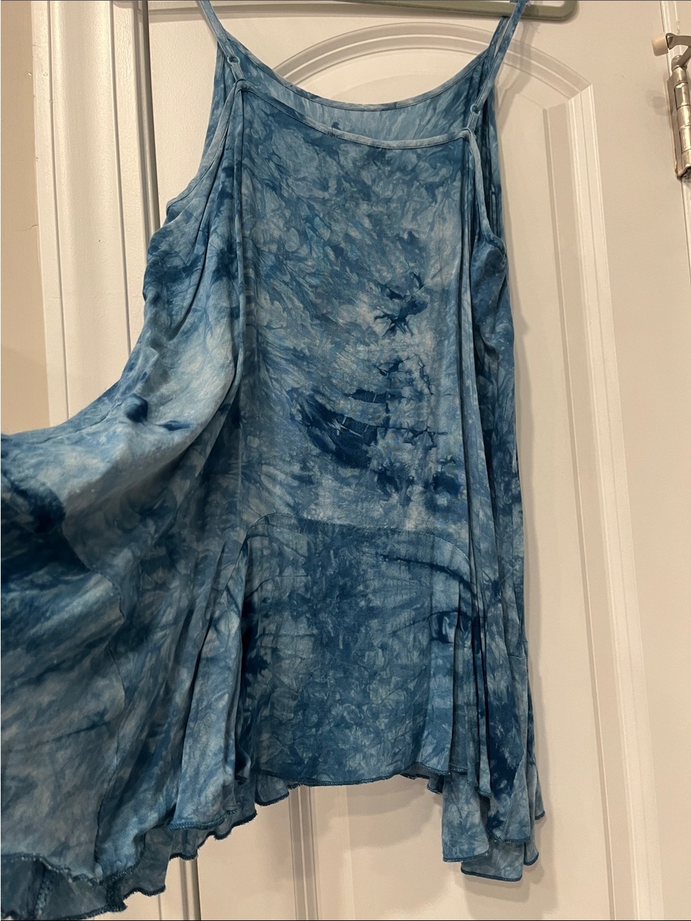 Umgee Blue Tie-Dye Spaghetti Strap Tank Top - Picture 5 of 11